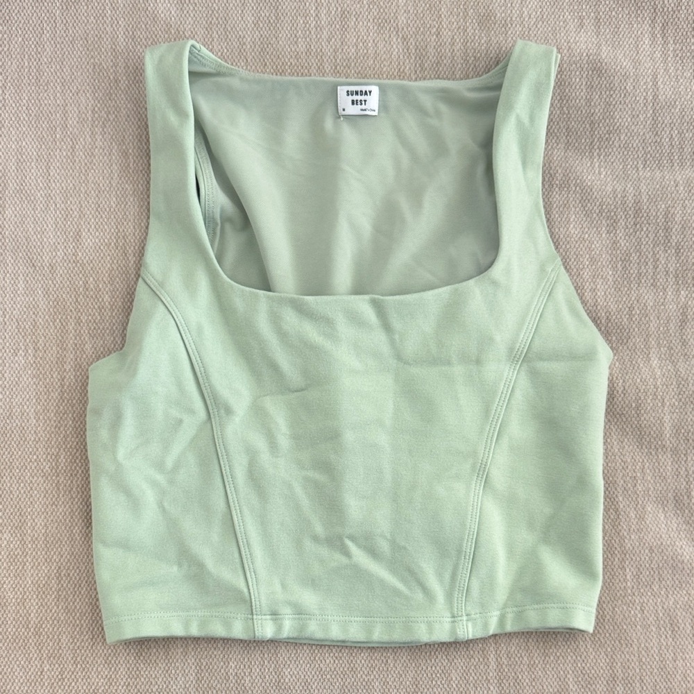 Sunday Best Light Green Crop Top